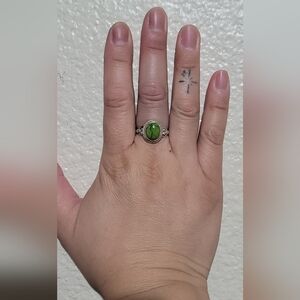 (SOLD) Elegant Green Stone Ring